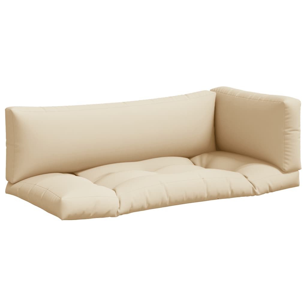vidaXL Sitzauflage Palettenkissen 3-tlg. Beige Stoff, günstig online kaufen