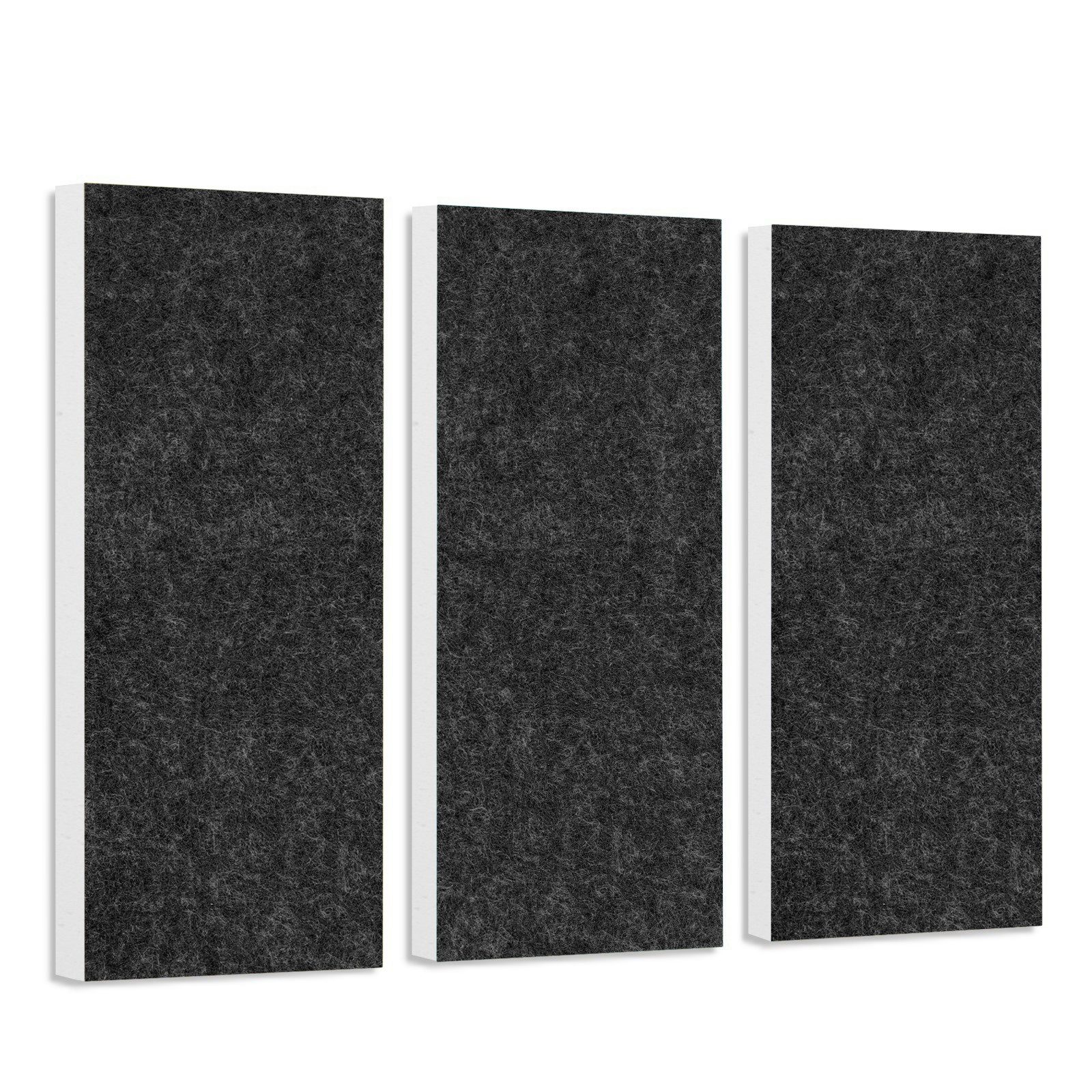 platino24 Akustikplatte 3 Rechtecke aus Basotect ® G+ mit Akustikfilz, je 825x275x50mm