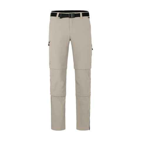 Bergson Zip-off-Hose QUEENSLAND Doppel Zipp-Off mit T-ZIPP Herren Wanderhose, vielseitig, pflegeleicht, Normalgrößen, hell beige