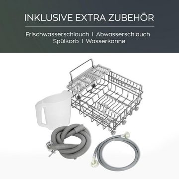 Heinrich´s Tischgeschirrspüler Mini Geschirrspüler, HTG 8842, 6 l, 2 Maßgedecke, 6 Programme, kompakt, 6L Wassertank, Mini Spülmaschine