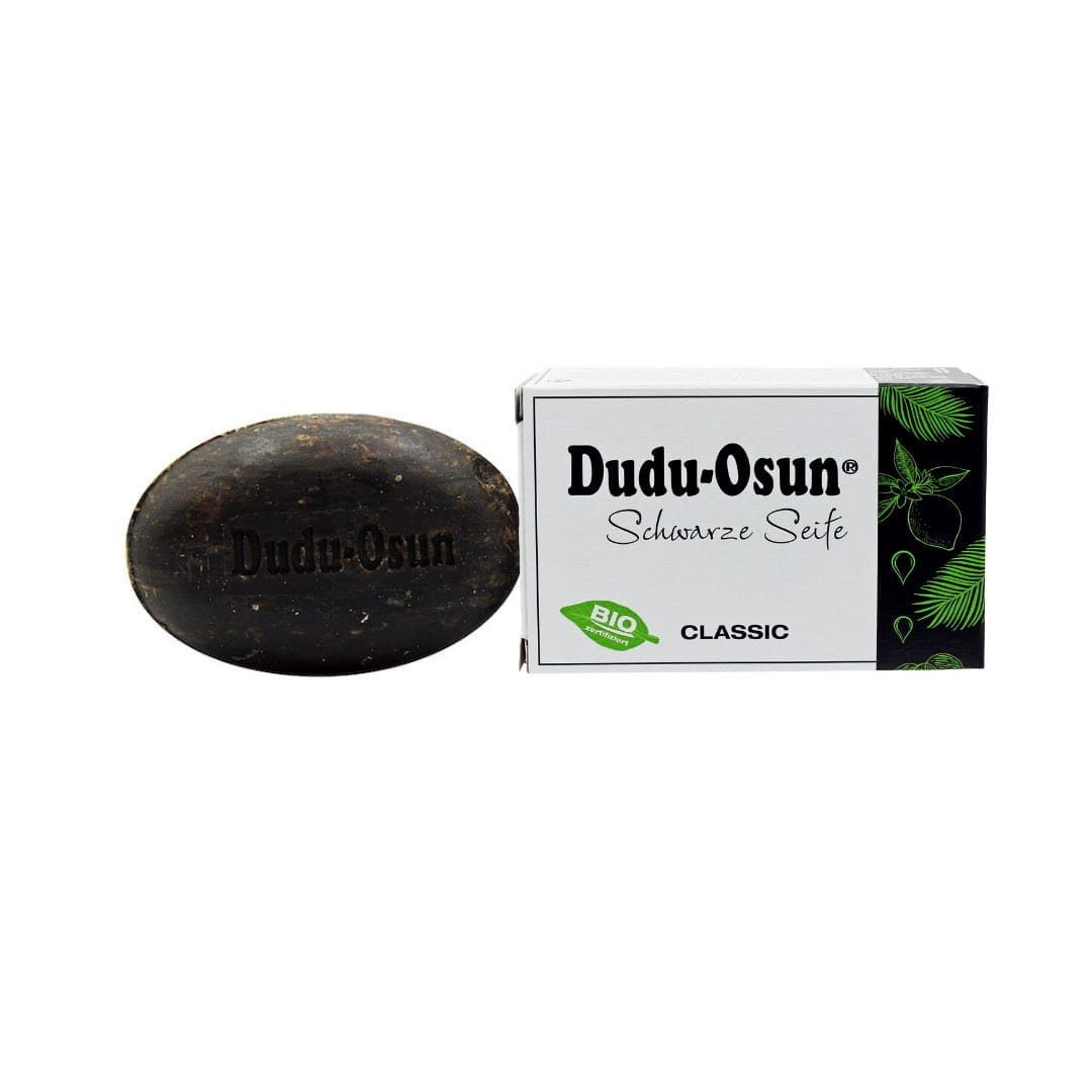 Dudu-Osun Rohseife Dudu Osun schwarze - Classic - 150g, Handgefertigt · Recyceltes Glas · Unikat