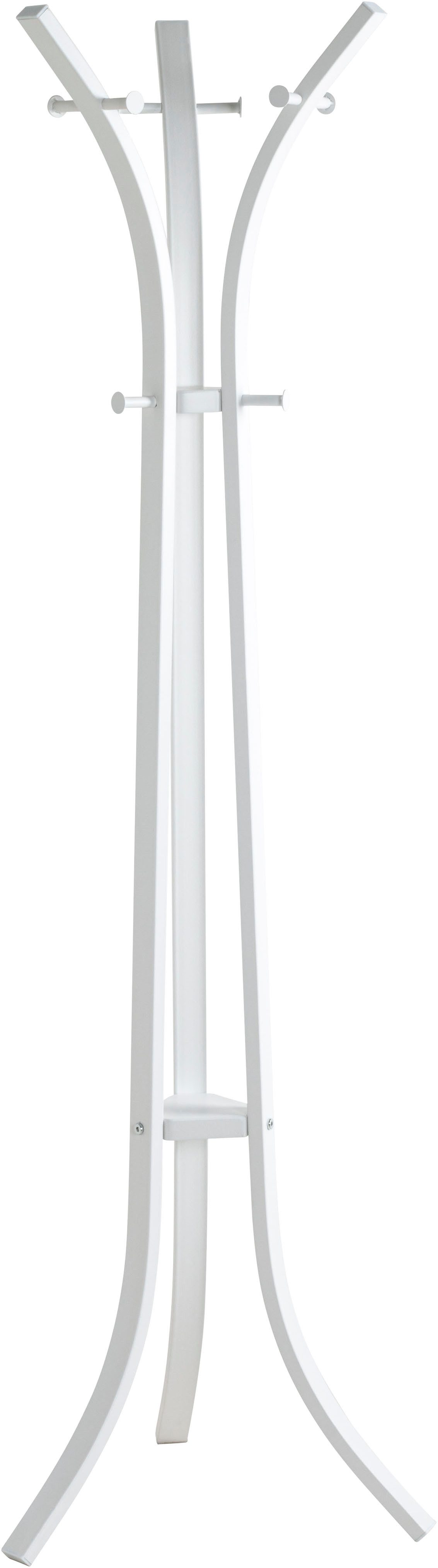 HAKU Garderobenständer Kleiderständer, Standgarderobe, freiform - aus Metall Weiß - Ø/H 45/177 cm
