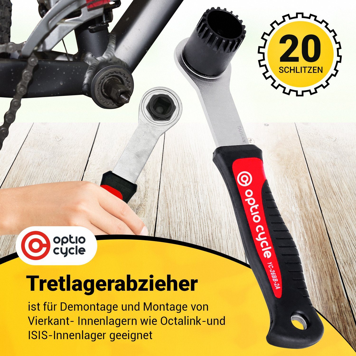 Optio Cylce Fahrradwerkzeugset Pro Innenlager Werkzeug Abzieher für  Tretlager Fahrrad