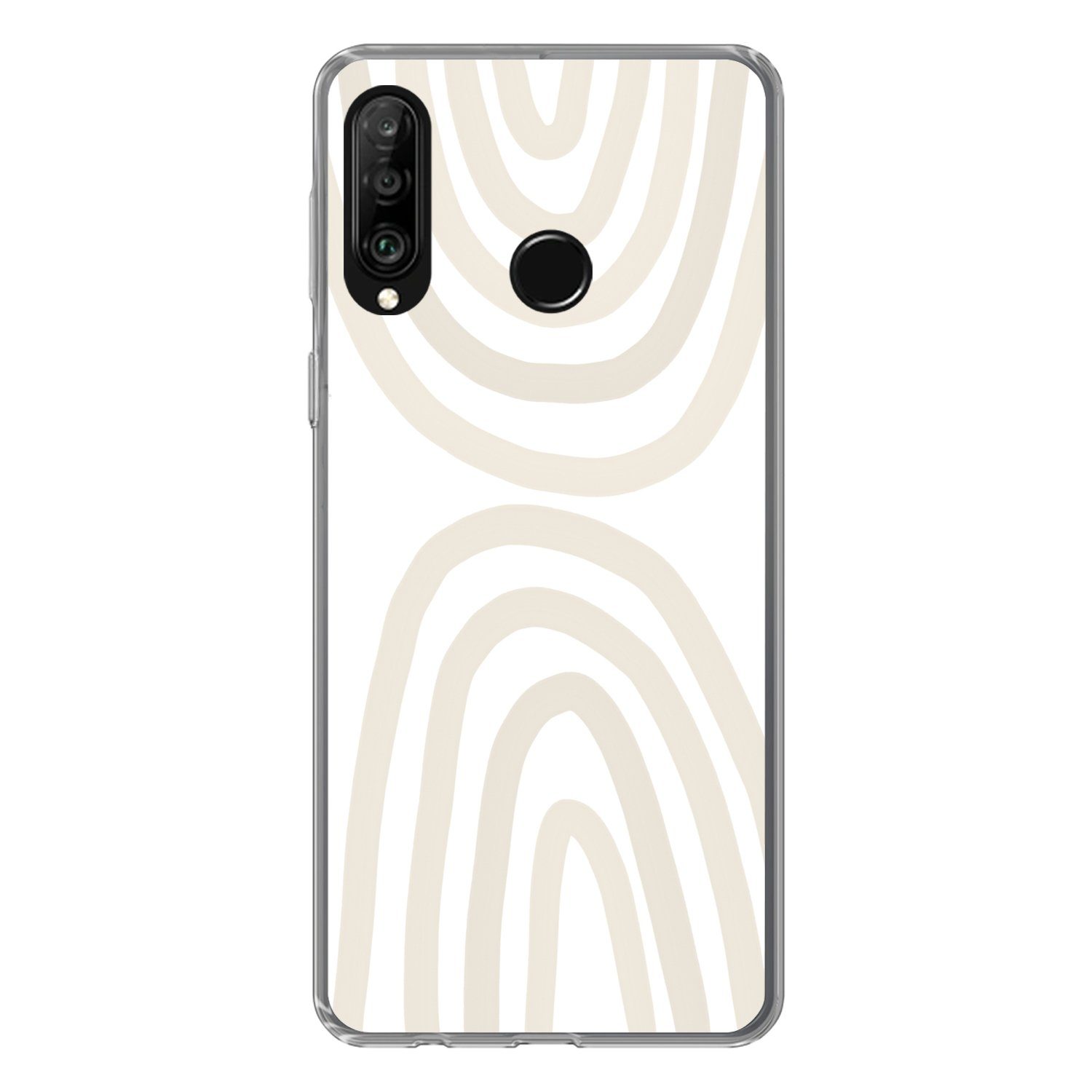 MuchoWow Handyhülle für Huawei P30 Lite Regenbogen - Pastell - Design - Abstrakt, Handy Case, Silikon, Bumper Case Dünn