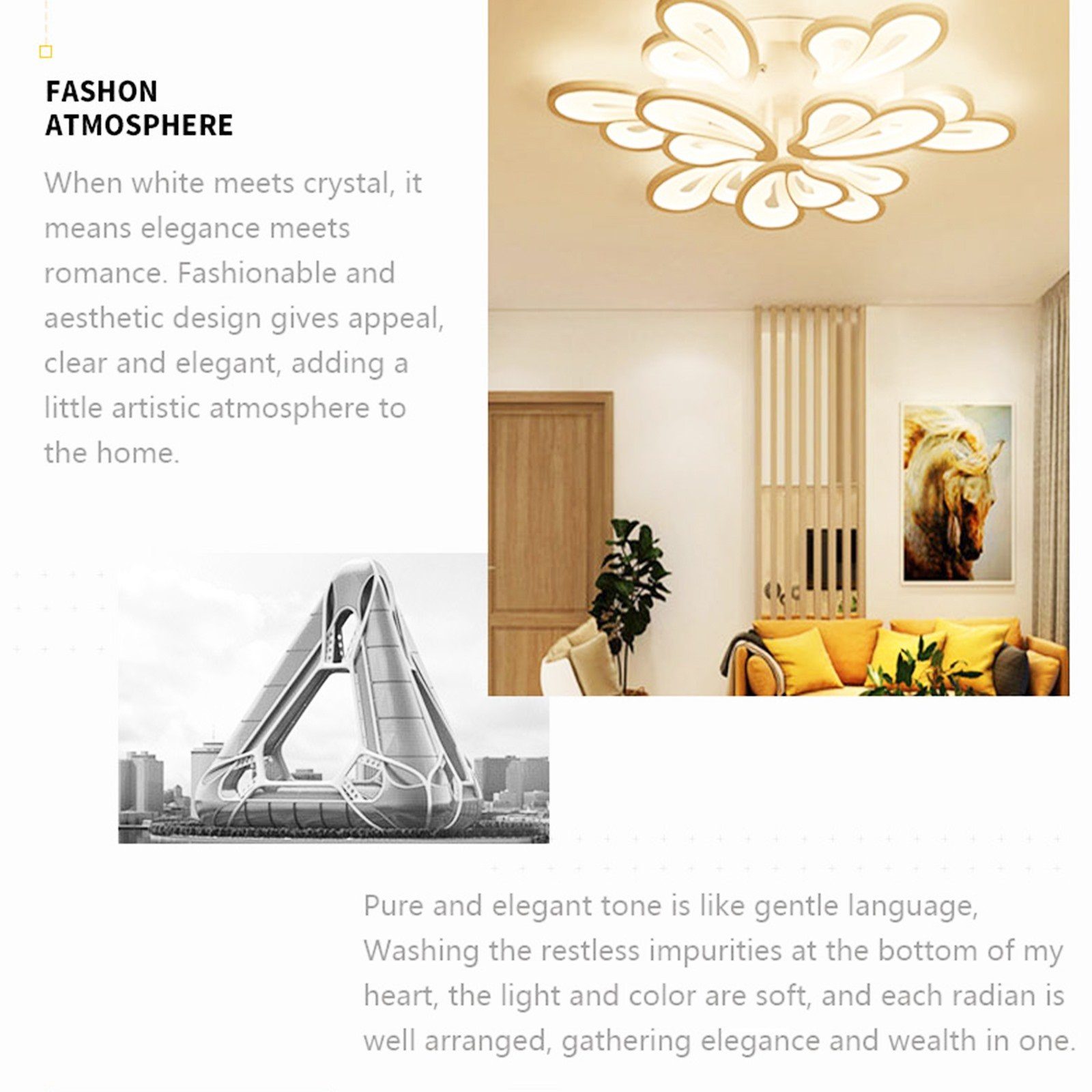 Daskoo Deckenleuchten 21W/36W/64W Moderne Fernbedienung LED LED Wohnzimmer, LED Deckenleuchte Deckenlampe fest integriert, mit Warmweiß/Neutralweiß/Kaltweiß