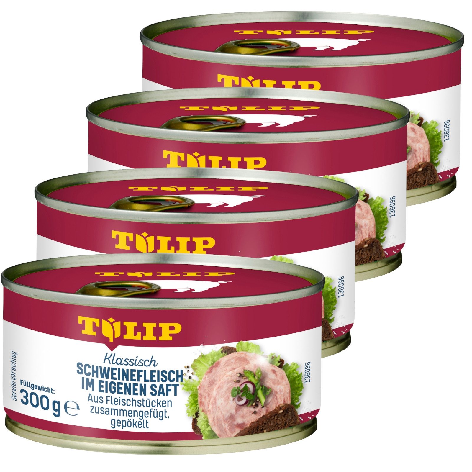 TULIP Wurstkonserve Schweinefleisch im eigenen Saft 300g Fleisch Schwein Frühstücksfleisch, 300 g