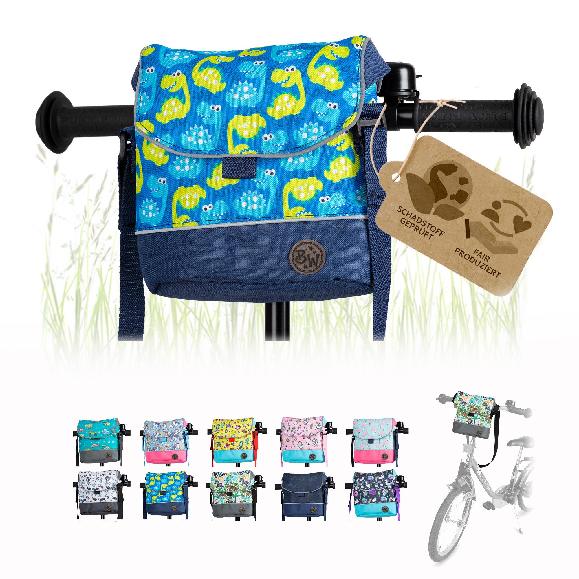BambiniWelt by Rafael K. Lenkertasche Lenkertasche Tasche kompatibel mit Puky Woom Laufrad Roller Fahrrad