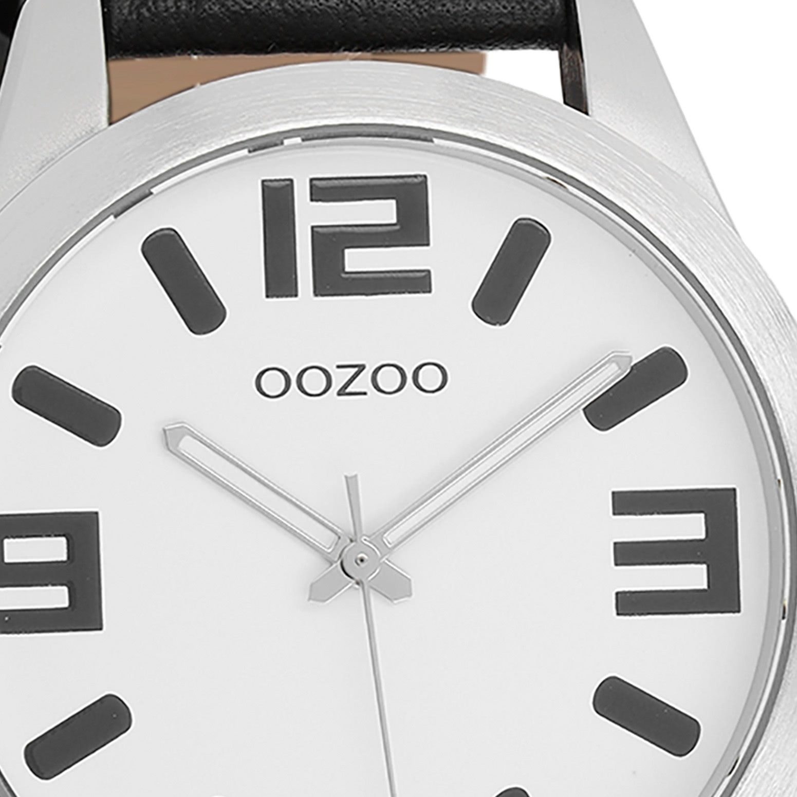 OOZOO Quarzuhr Oozoo Herren Armbanduhr Timepieces Analog, (Analoguhr), Herrenuhr rund, extra groß (ca. 46mm) Lederarmband, Fashion-Style
