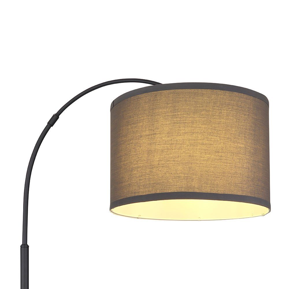 Stehlampe Metall cm Standleuchte H 160 etc-shop Textil Leuchtmittel Bogenlampe, nicht LED inklusive, Bogenleuchte