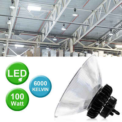 etc-shop LED Panel, LED-Leuchtmittel fest verbaut, Kaltweiß, LED 100W Hänge Leuchte Lager Hallen Highbay Light Tages Licht