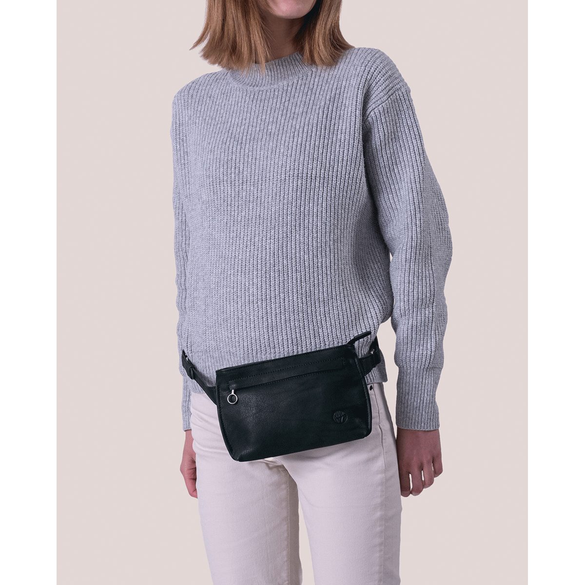 Bauchtasche Kleine Bauchtasche aus Leder, schwarz. günstig online kaufen