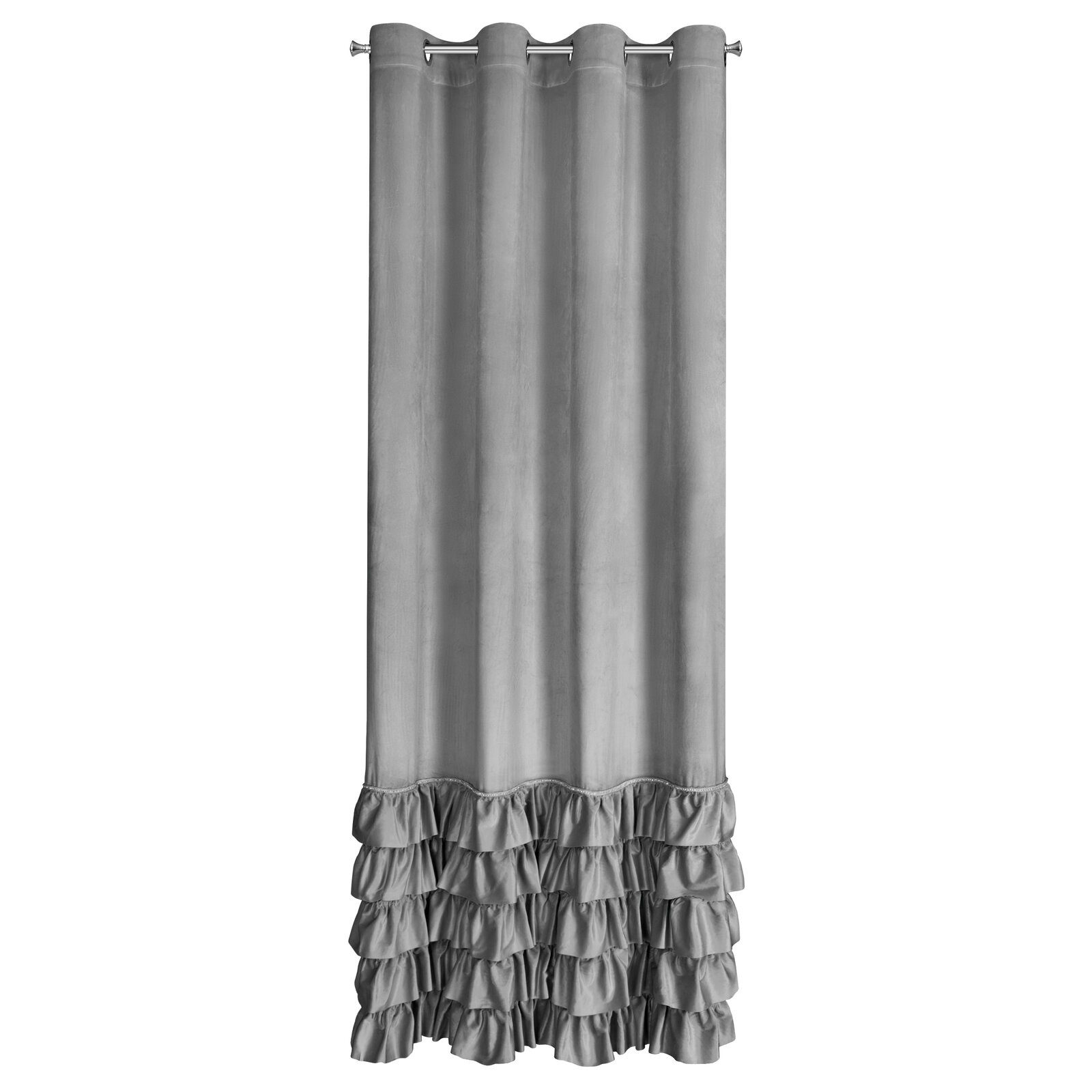 Eurofirany Vorhang Velvet Vorhänge Rüschen 140x250 Wohnzimmer Velours Blickdicht (1 St), Ösen, blickdicht, Polyester, Samt Dekorative Velvet-Vorhänge