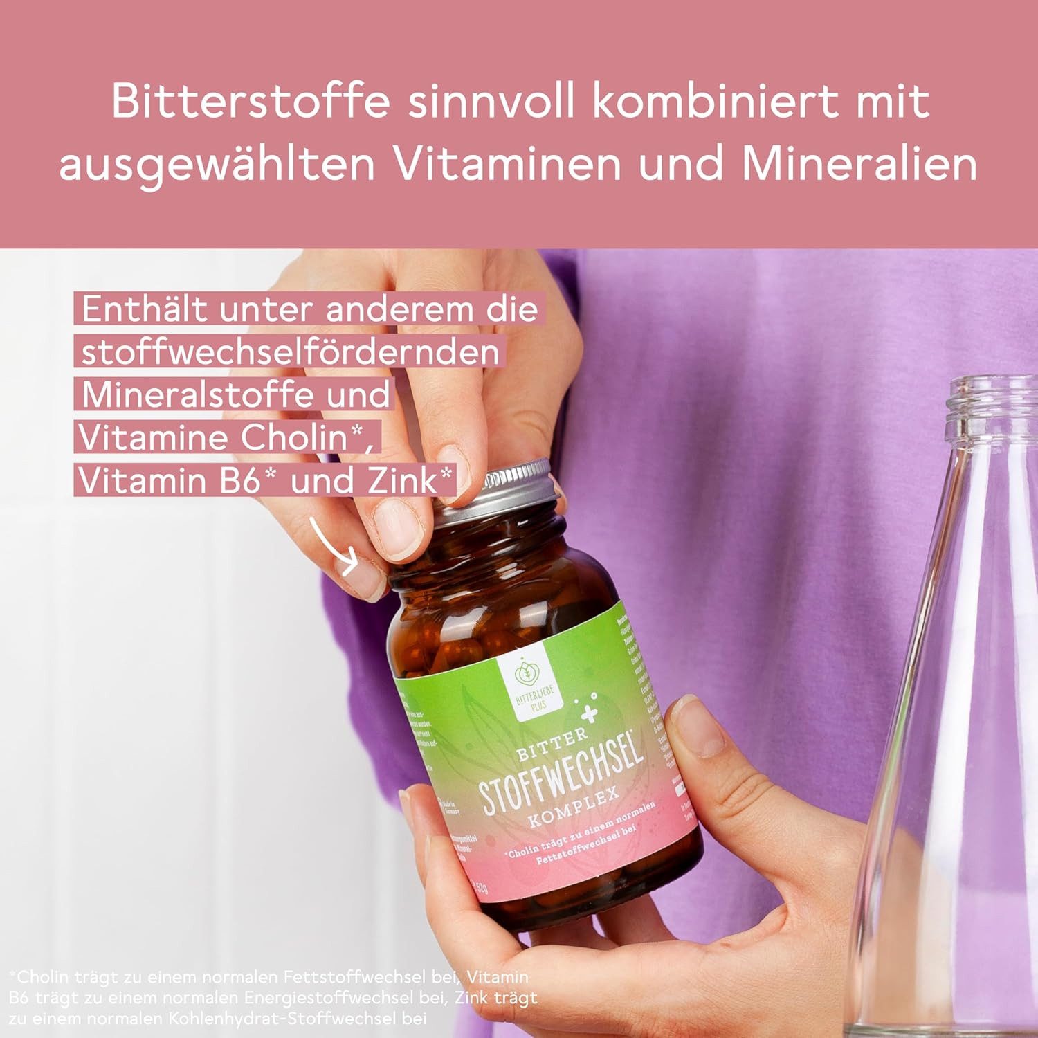 BitterLIebe - Stoffwechsel Komplex - Stoffwechselkur mit Cholin, Zink & Vitamine - Kapseln