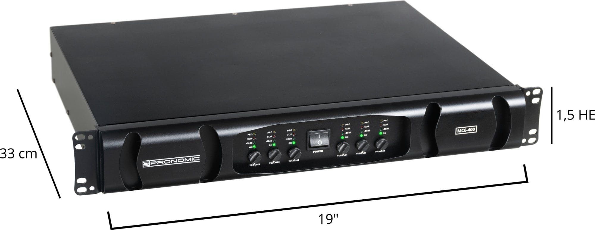 Pronomic MC6-400 Endstufe W, mit 3600 Schaltung Grenzfrequenz) 6, Audioverstärker Watt Endstufe Kanäle: einstellbarer 6x & 600 (Anzahl flexibler