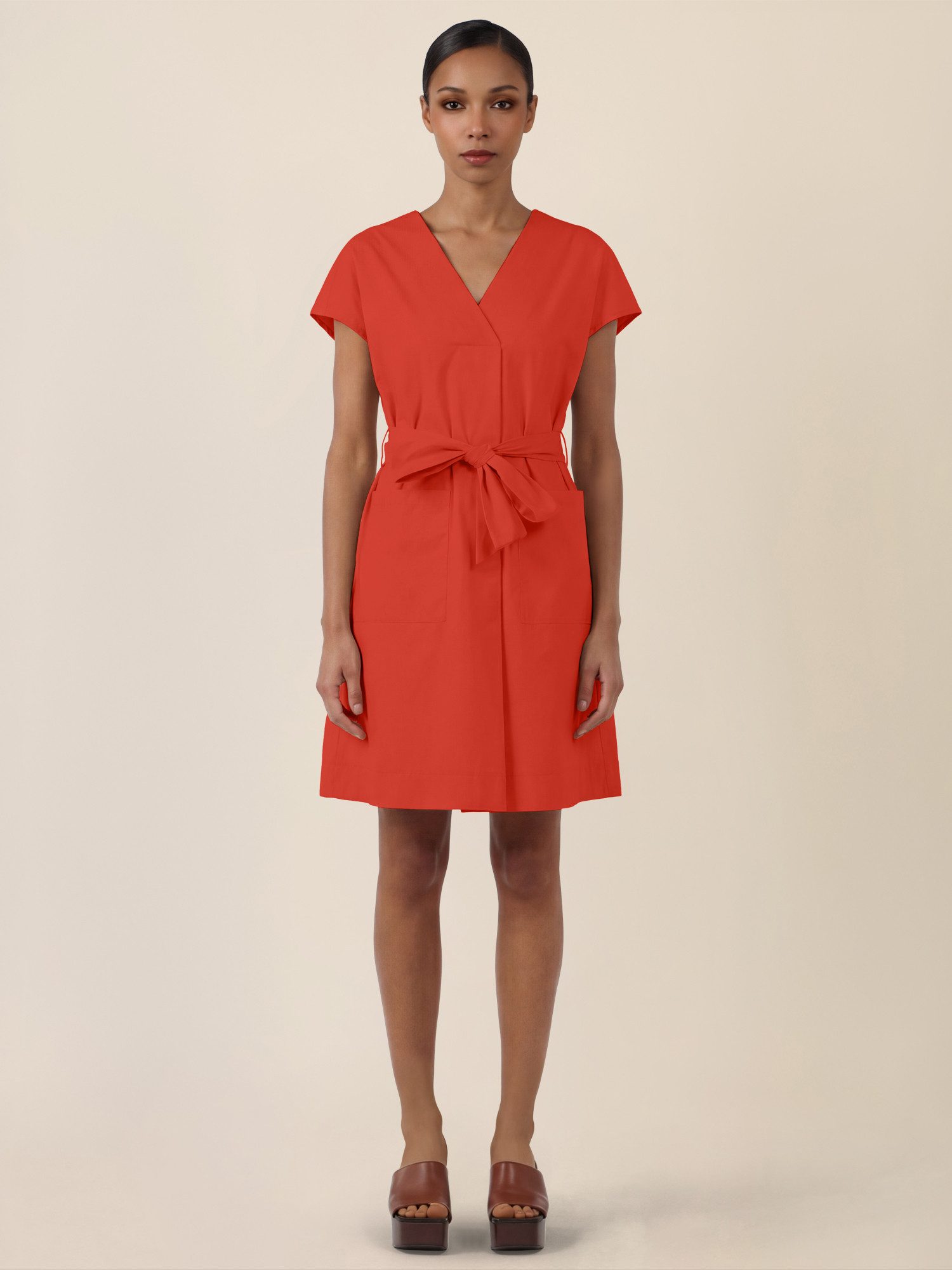 Apart Midikleid mit Bindegürtel