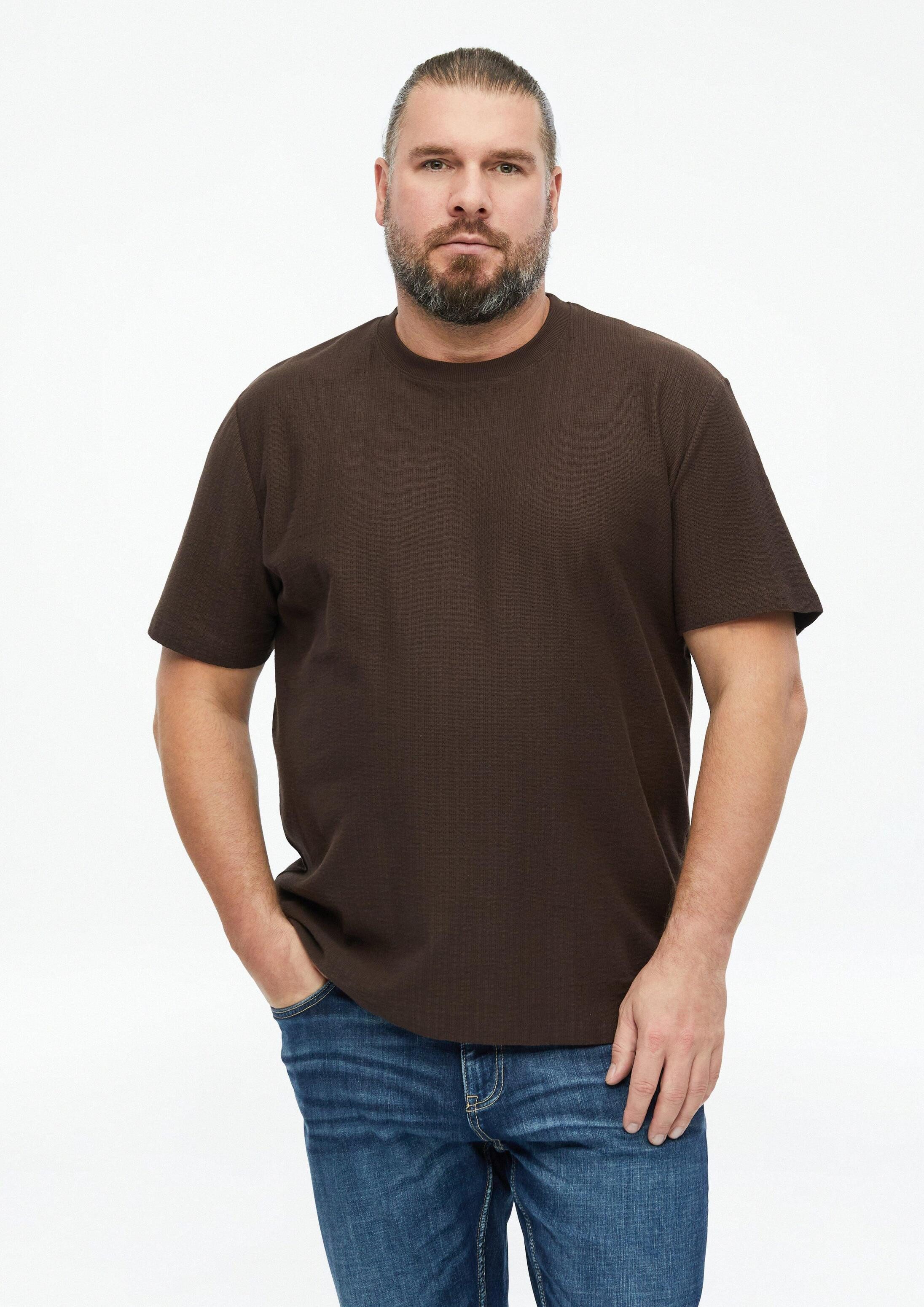 s.Oliver Kurzarmshirt T-Shirt T-Shirt mit Rippstruktur