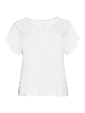 Sheego T-Shirt Große Größen im Leinenmix, hinten mit Ajourmuster-Passe