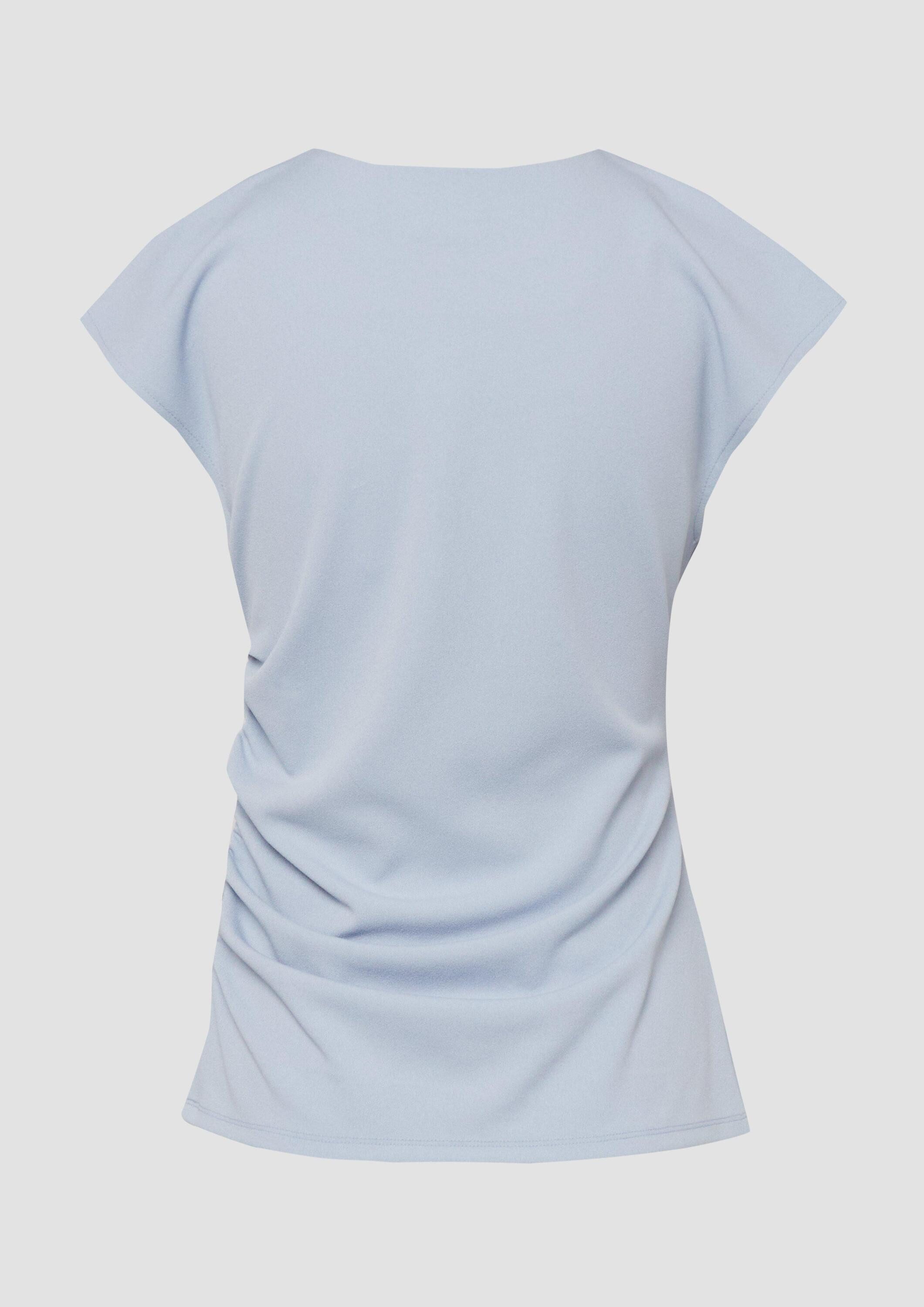 s.Oliver Kurzarmshirt T-Shirt Elegantes Shirt mit seitlicher Raffung