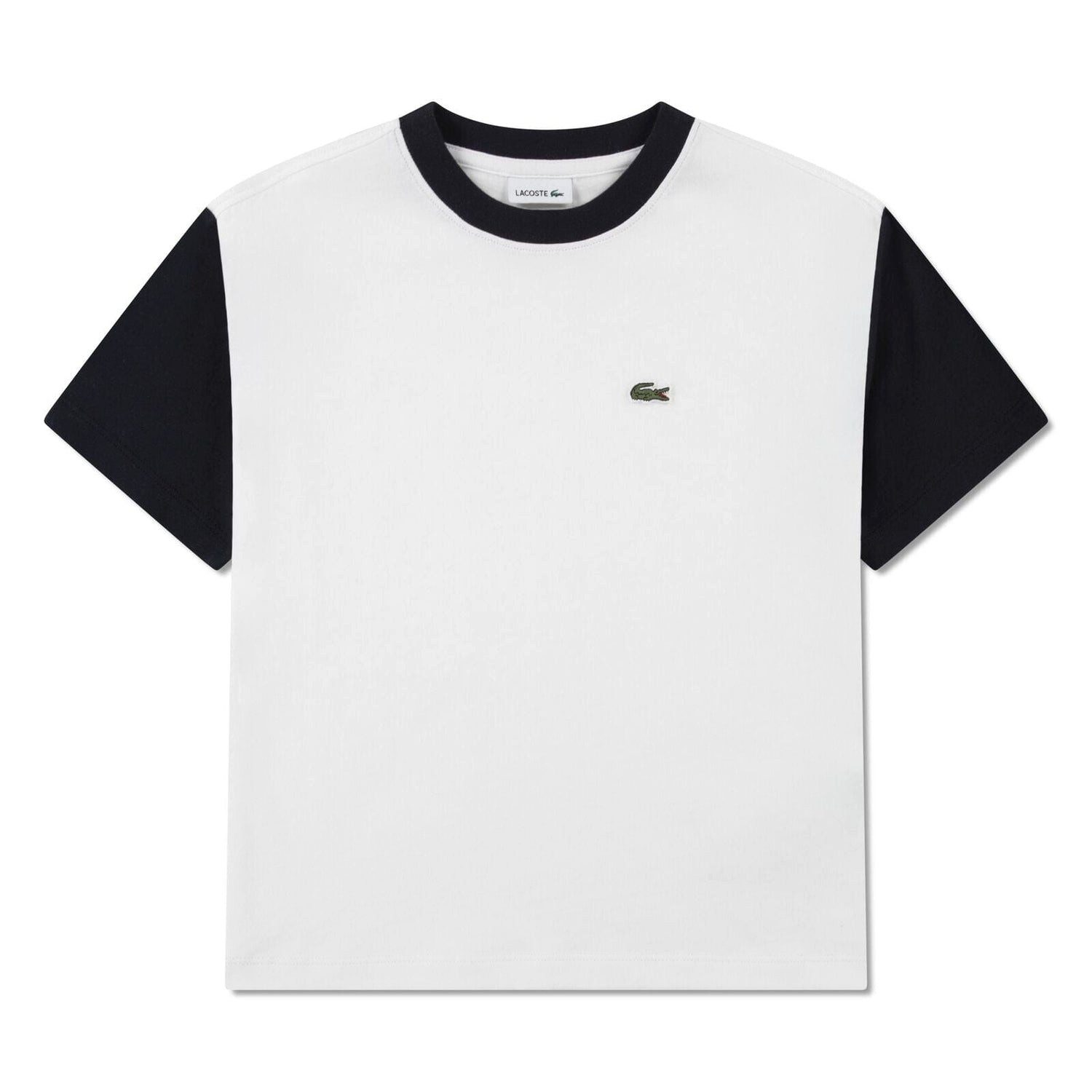 Lacoste T-Shirt Lacoste Kinder-T-Shirt Jersey – weiß/schwarz