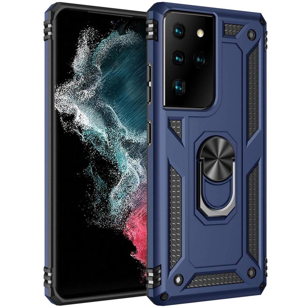 FITSU Handyhülle Handyhülle für Samsung Galaxy S21 Ultra Hülle Outdoor Case 6,8 Zoll, Robuste Handyhülle stabile Schutzhülle Cover Case mit Kamera Slider