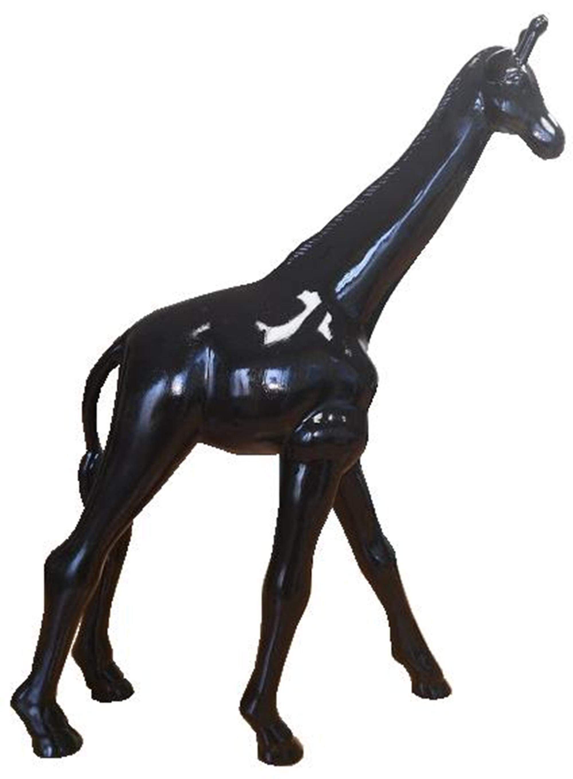 JVmoebel Gartenfigur, Designer Figuren Moderne Dekorationen Garten Giraffe Statue Skulptur Schwarz