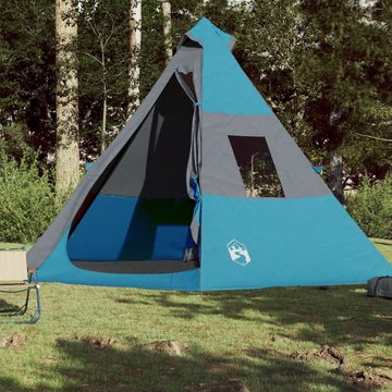 vidaXL Vorzelt Campingzelt 7 Personen Blau 350x350x280 cm 185T Taft