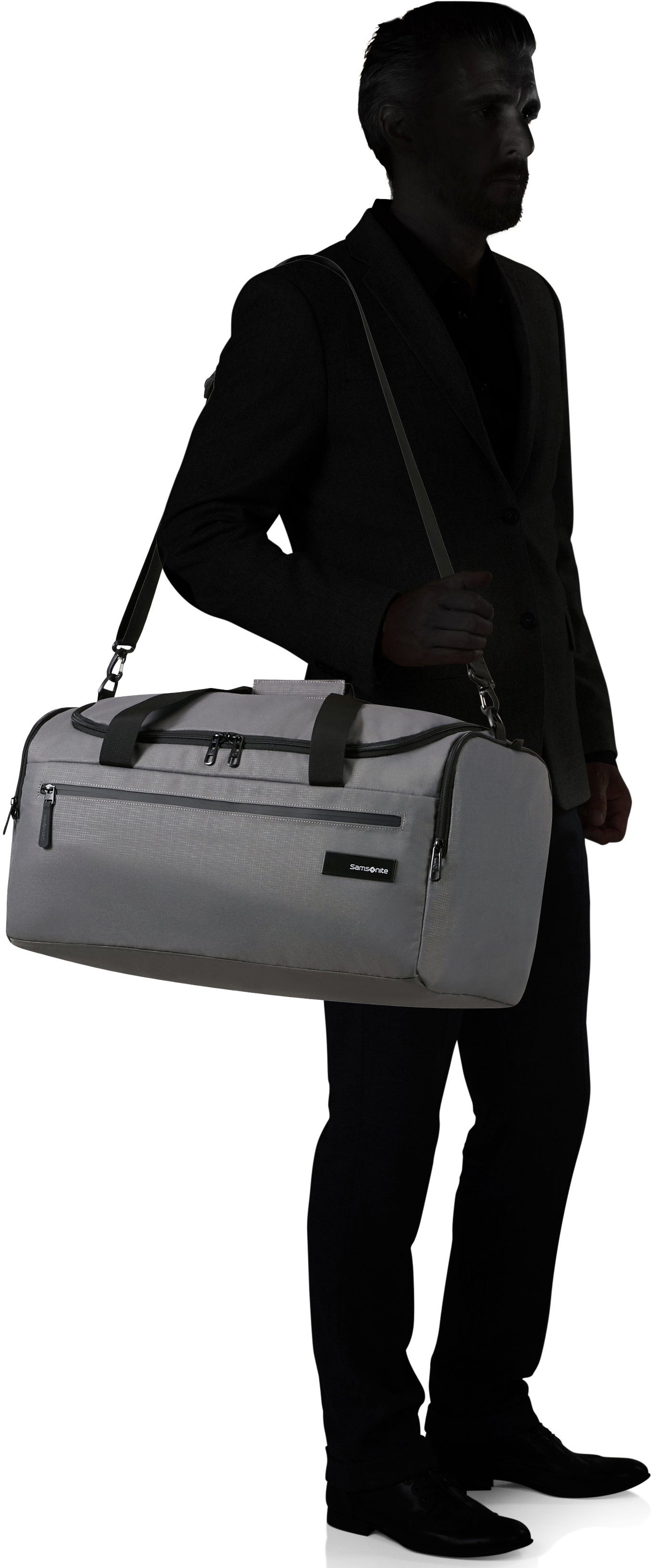 Samsonite Reisetasche aus grau recyceltem Material Roader