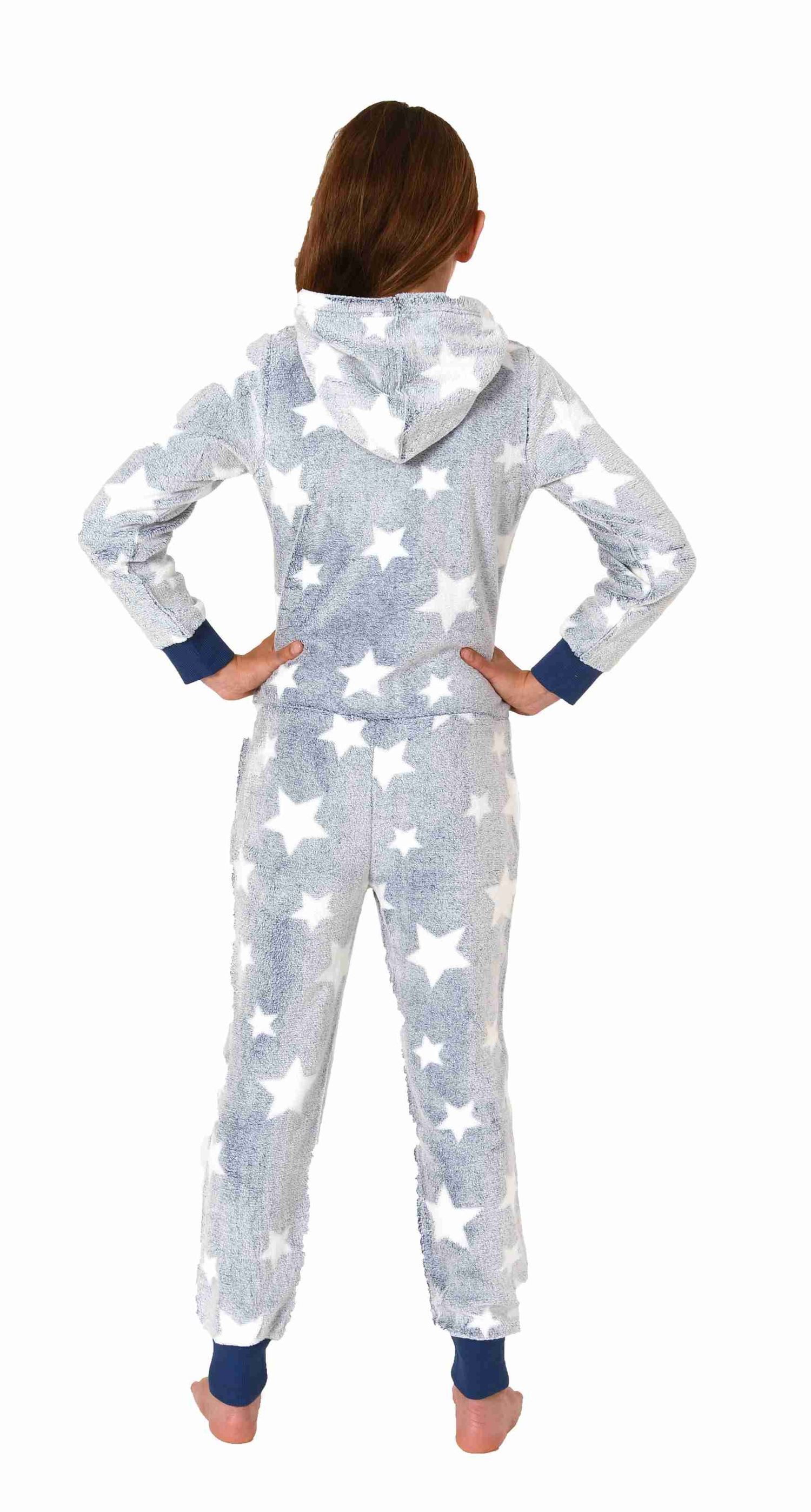 Normann Pyjama Mädchen Schlafanzug Jumpsuit Overall in Sterneoptik – Bild 3 von 3