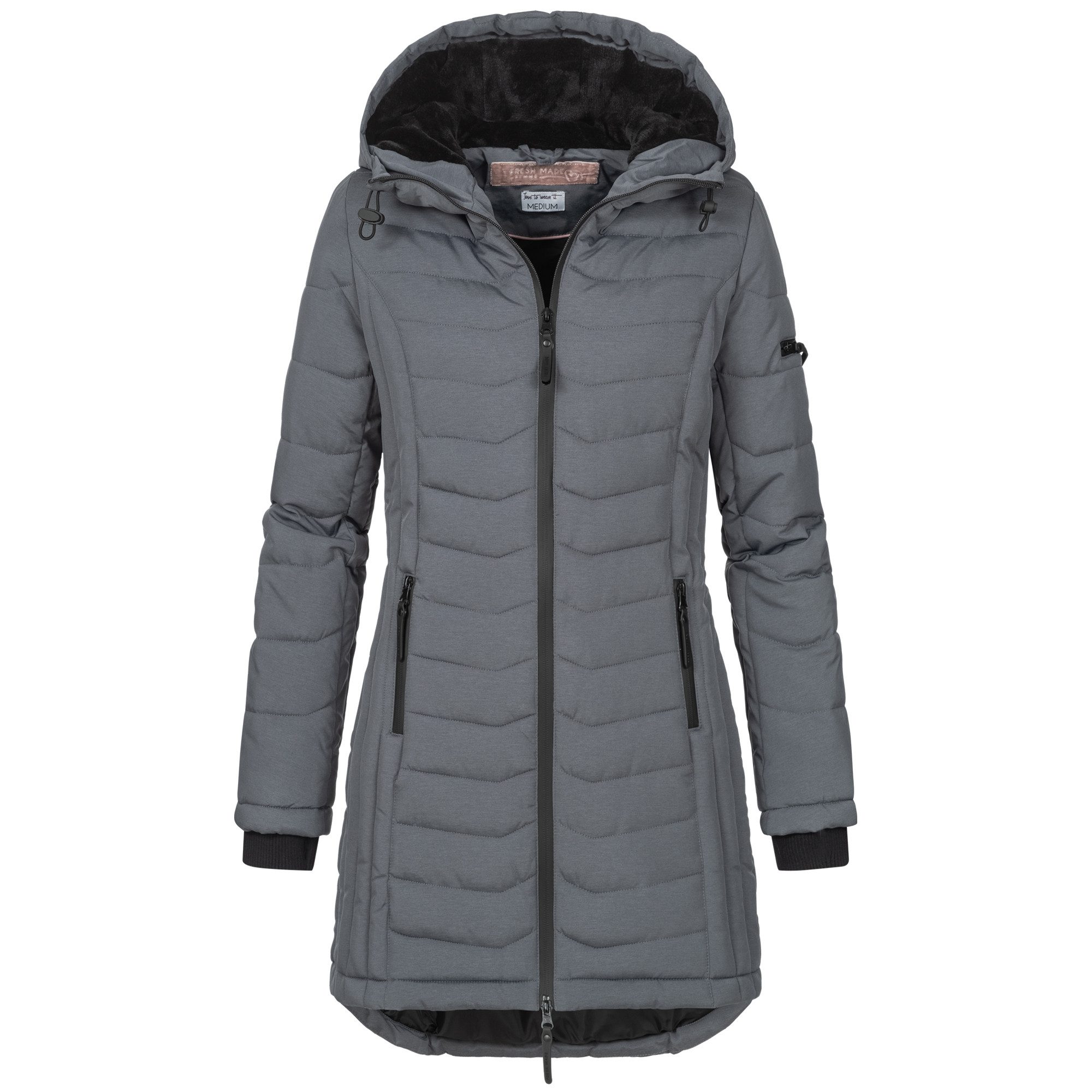 SUBLEVEL Steppjacke Damen Mantel mit Kapuze günstig online kaufen