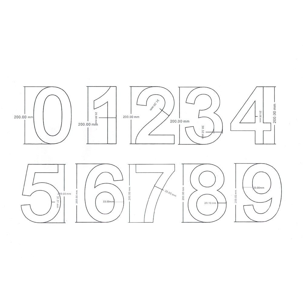 V2Aox Hausnummer Edelstahl Hausnummer 20cm Hausnummernschild Hausnummern Schild 2D / 3D