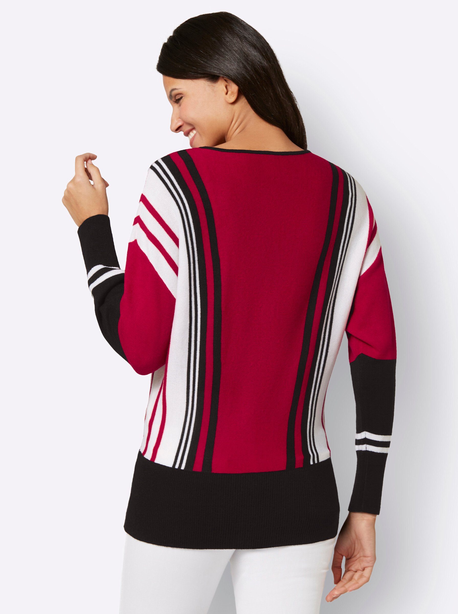 Sieh an! Strickpullover V-Pullover Langarm Jersey
