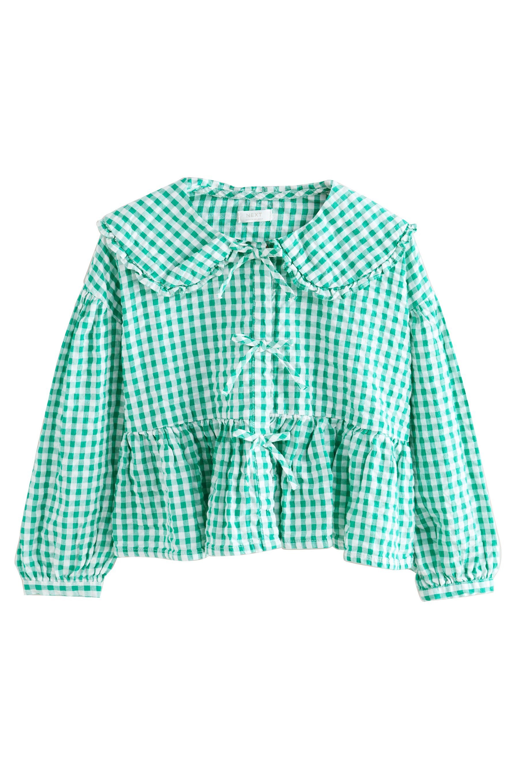Langarmbluse Bluse mit Vichykaro
