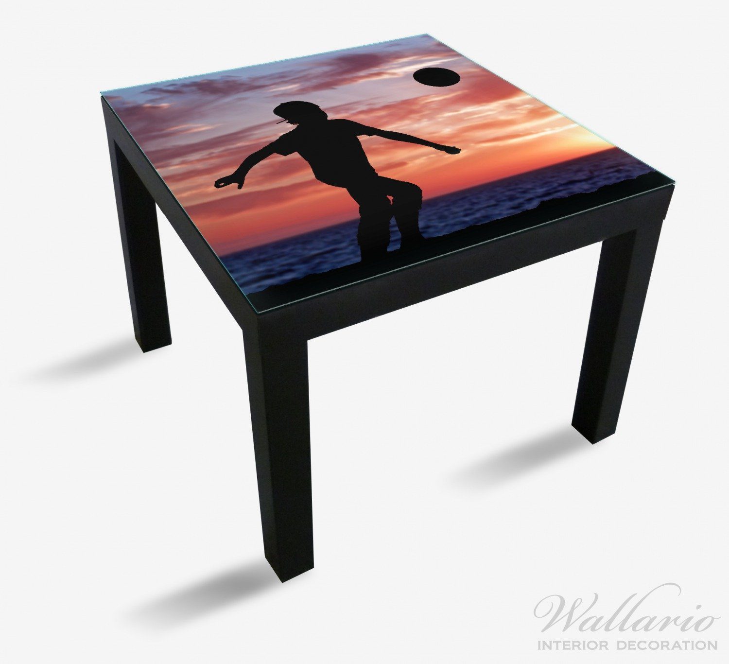 Fußball (1 Lack spielt Wallario Tisch St), Kleiner Abendrot Tischplatte im für Ikea Junge - geeignet