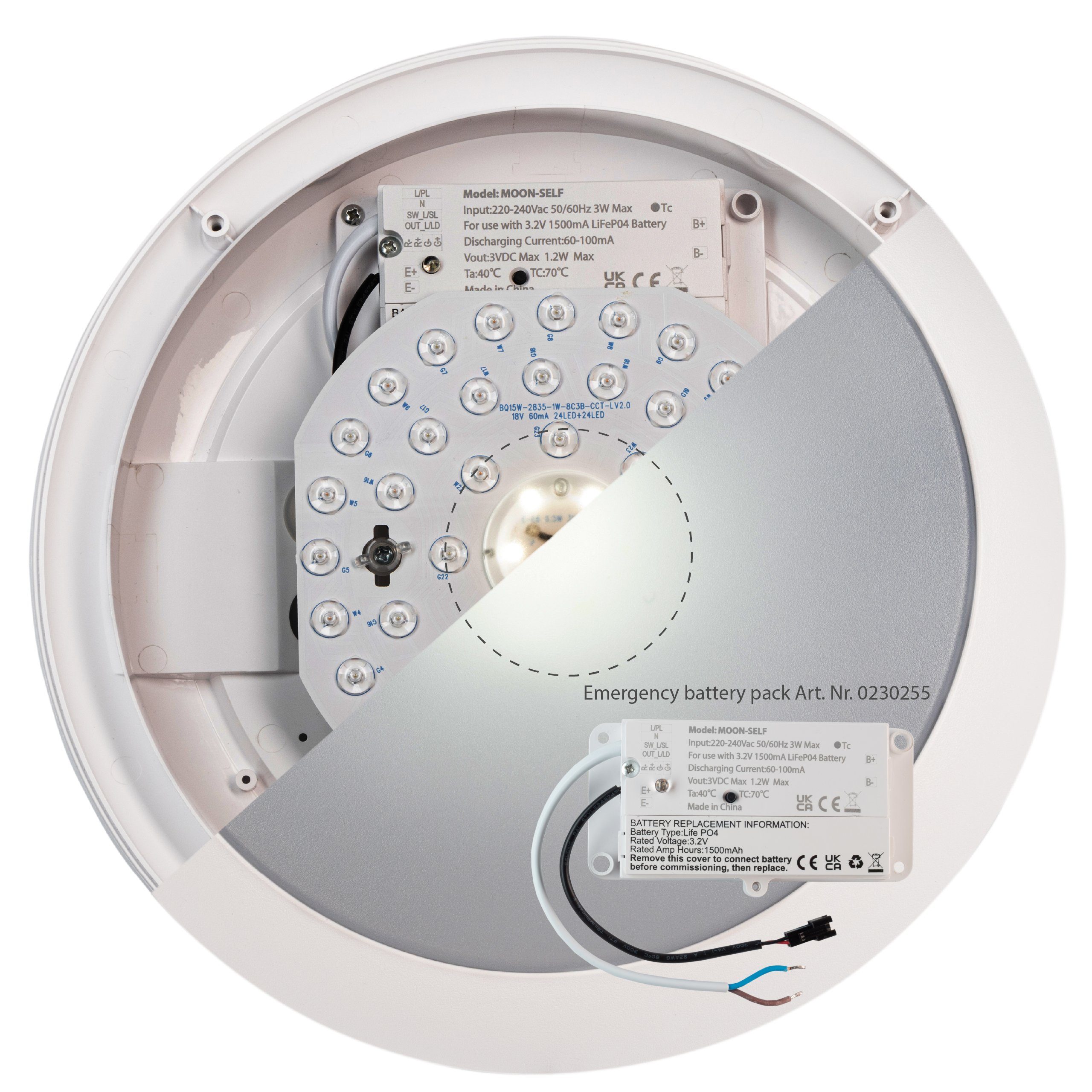 light 15 HF-Bewegungsmelder LED's LED, PRO Watt regelbar LED IK10 IP66 Deckenleuchte mit 0230254 LED-Deckenleuchte,