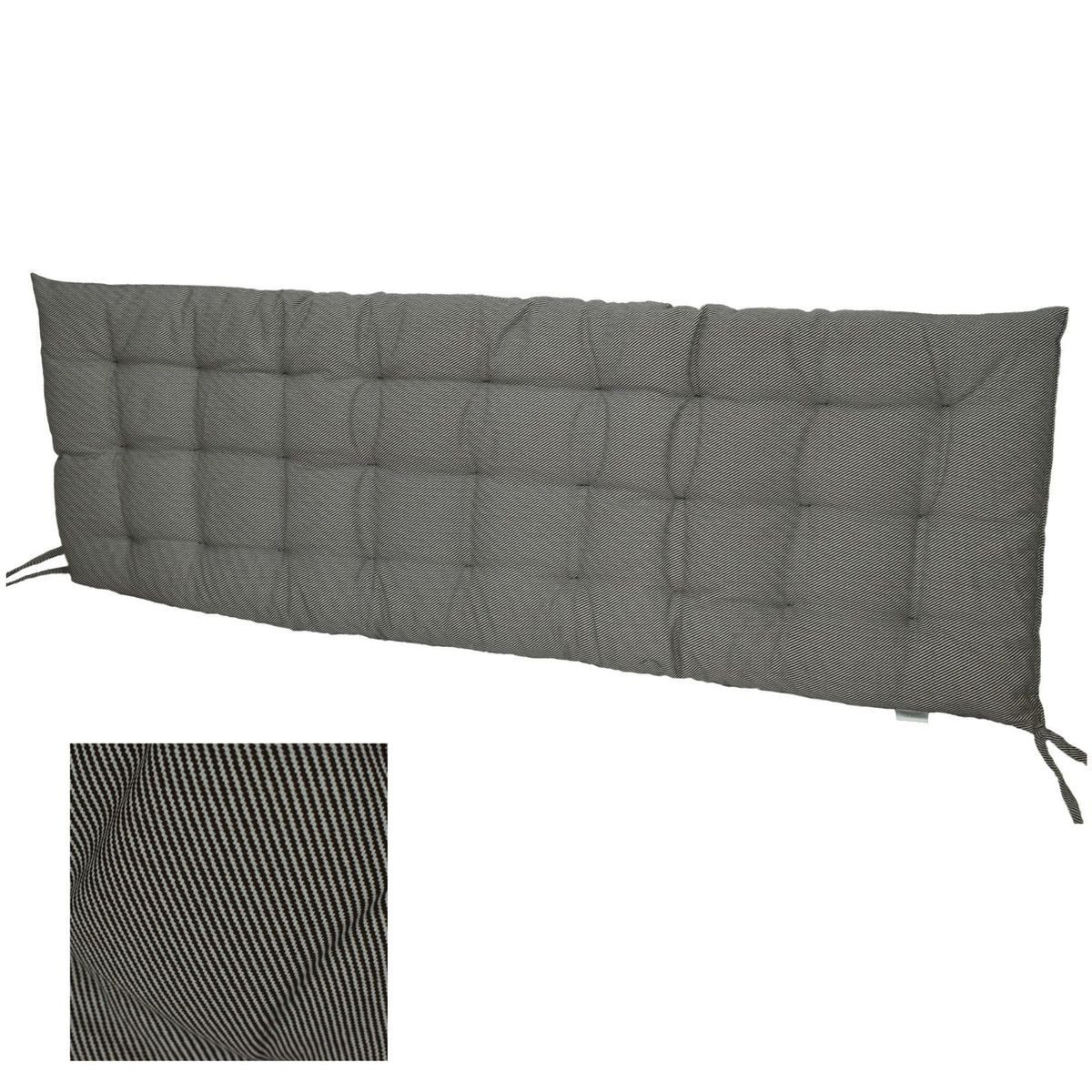 Marabellas Shop Bankauflage Sitzpolster gestreift für Gartenbank 150 x 40 x 4 cm mit Punktsteppung, (1 St), inkl. Kordelbänder