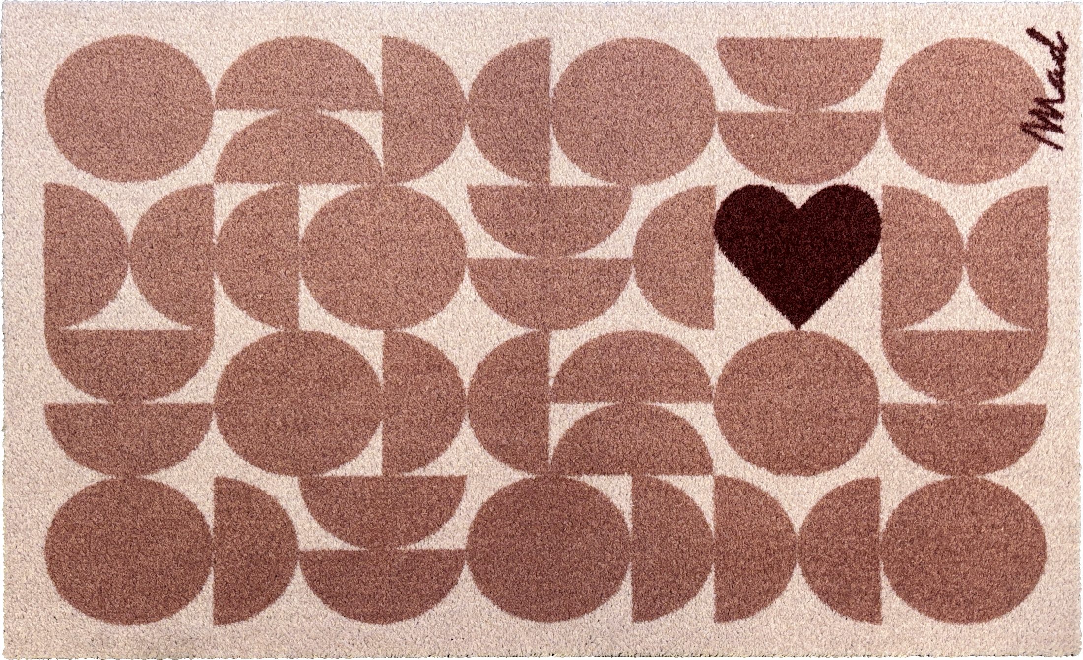 Mad about Mats Fußmatte Outdoor Türvorleger NAYA, abstraktes Design Herz, nur Liebe, rechteckig, große Fußmatte im besonders liebevollen Design