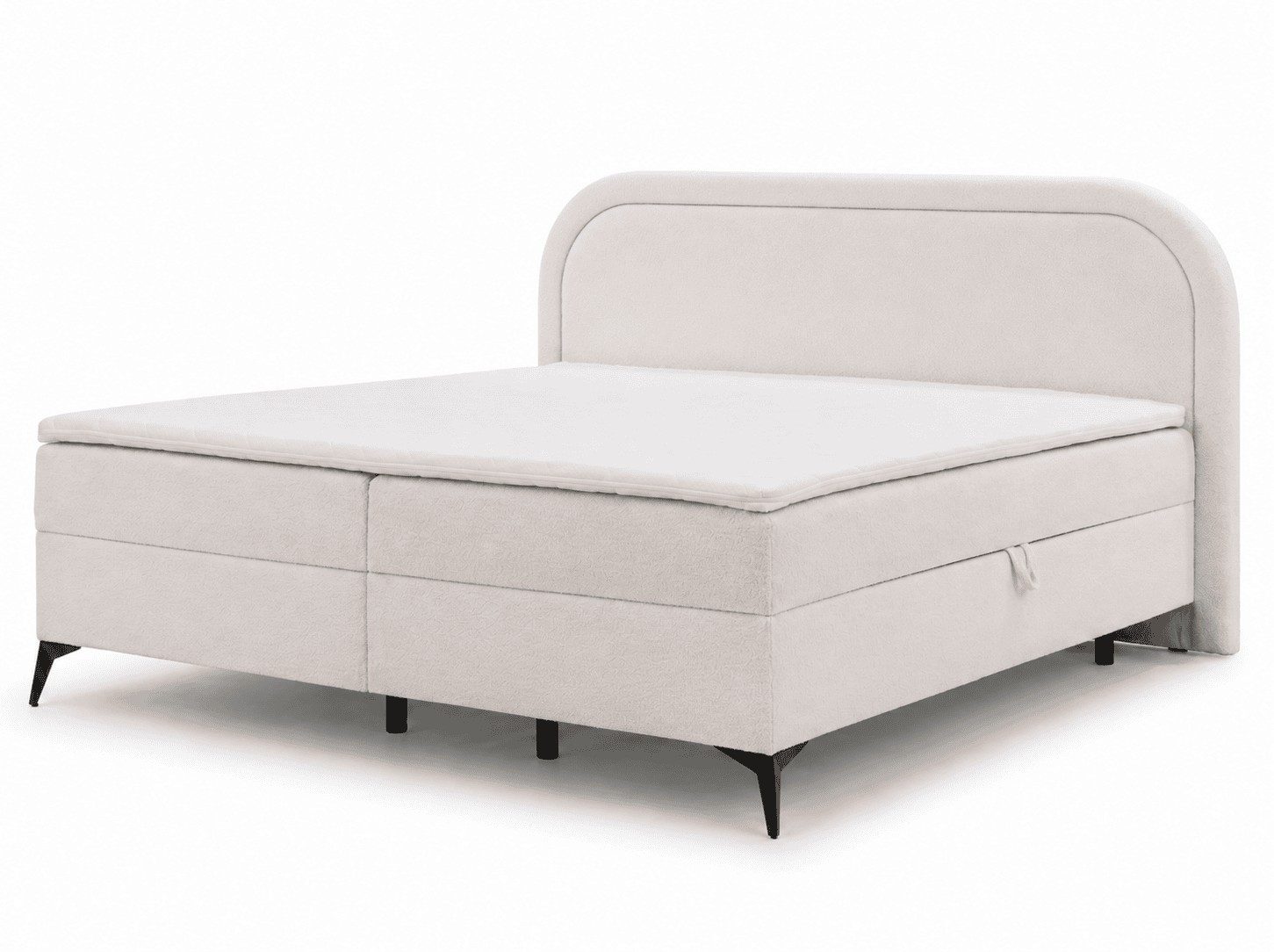 Xlmoebel Boxspringbett Beiges Boxspringbett 200x200 cm für gemütliches Schlafzimmer (1-St., 1-tlg), Weiches Bett, modernes Design