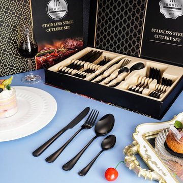 Faizee Möbel Besteck-Set Cutlery Set 24-teiliges Besteckset Set Service für 6 Gift Box (24-tlg), Edelstahl