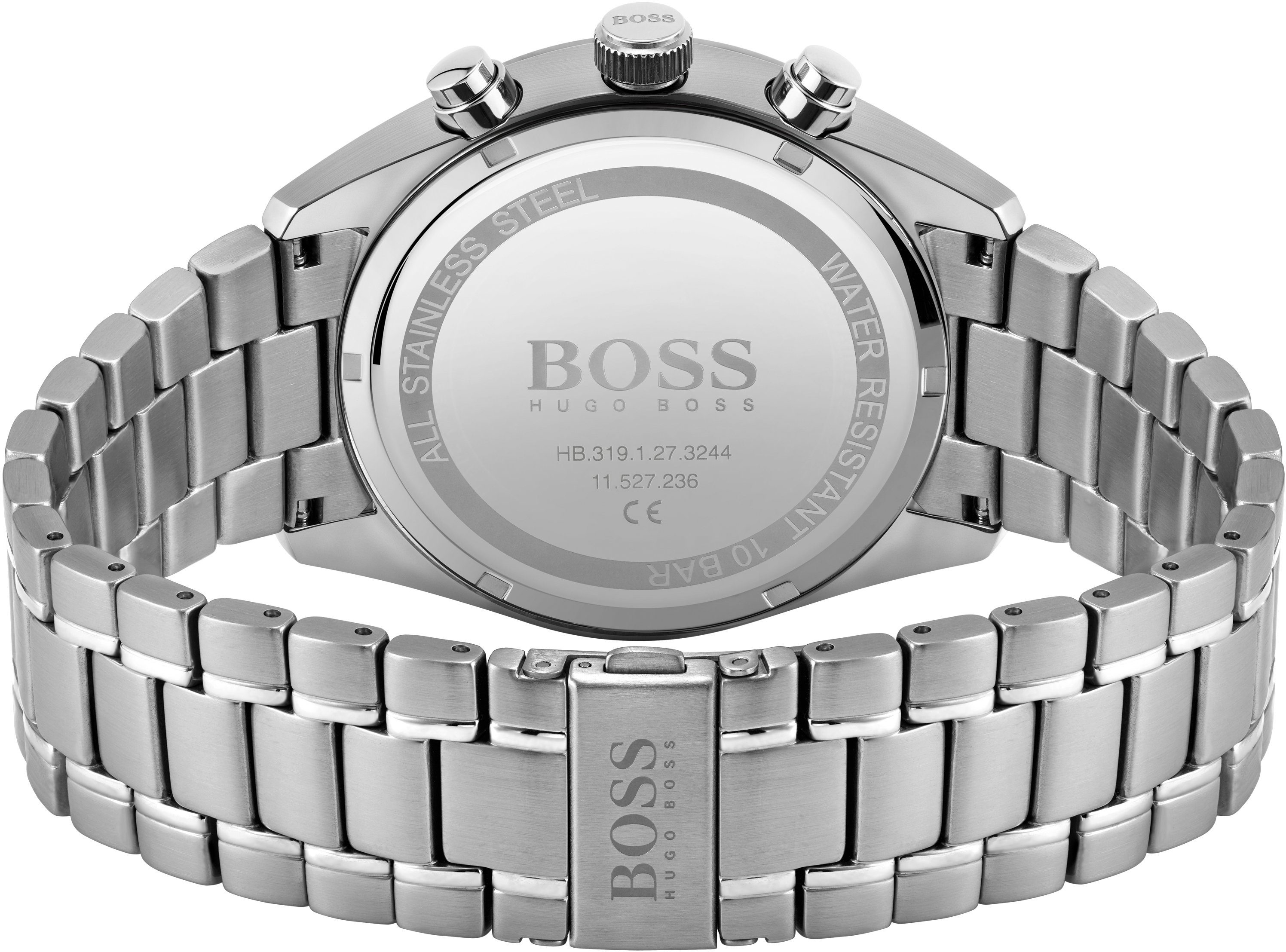 BOSS Chronograph CHAMPION 1513871, Quarzuhr, Herrenuhr, Armbanduhr, Stoppfunktion, Edelstahlarmband
