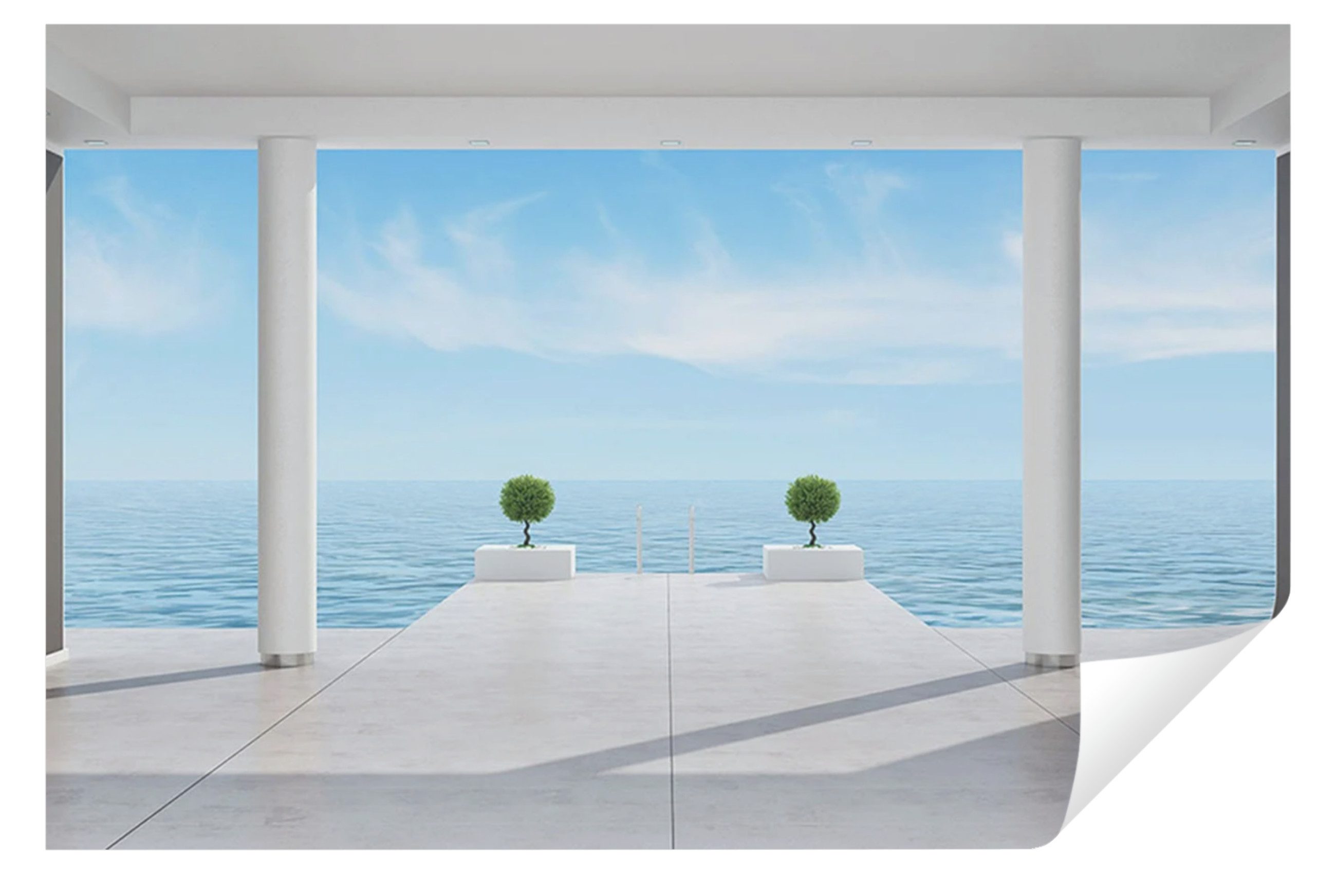 Wallarena Fototapete Fenster Terrasse Tapete Wohnzimmer günstig online kaufen