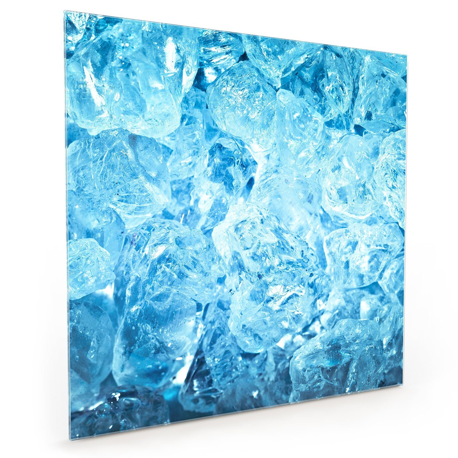 Spritzschutz Eiswürfel Glas Glänzende Küchenrückwand Primedeco