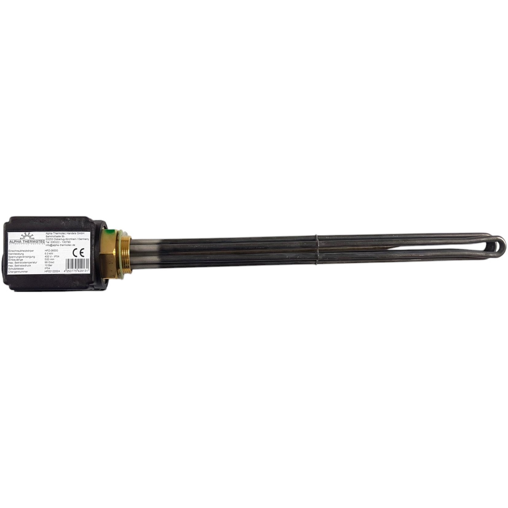 Alpha Thermotec Heizstab Heizpatrone HPZ isolierte Ausführung, schwarz – Bild 2 von 5