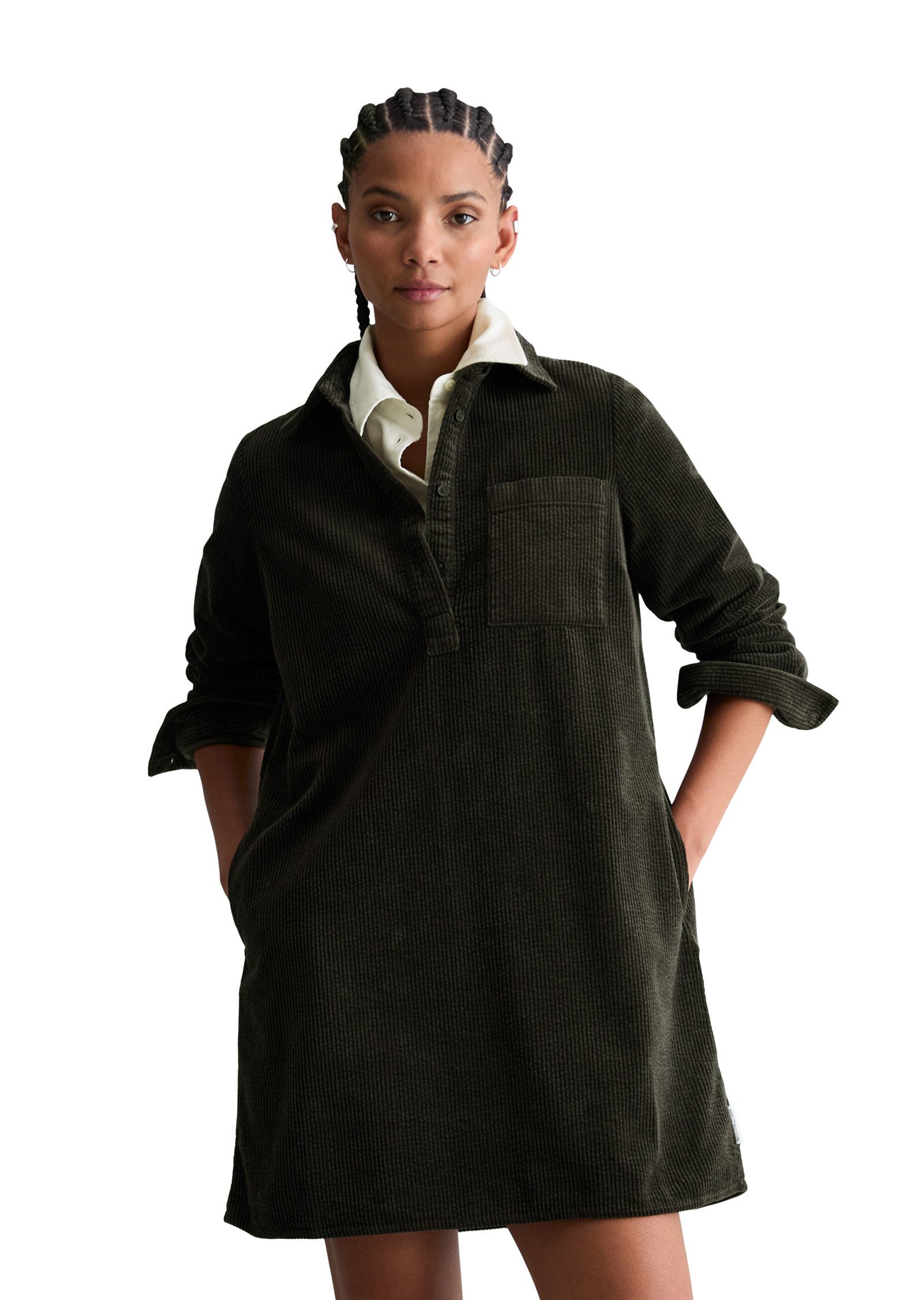 Marc O'Polo DENIM Hemdblusenkleid mit lässiger Bubble-Struktur