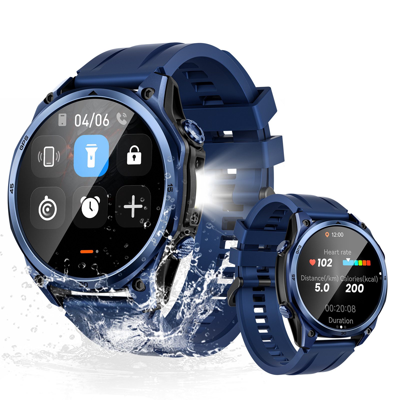 DOOGEE ANYWISE W1 PRO, 178 Sportmodi, Dualband-GPS (L1+L5), 1.43", 550mAh Smartwatch (1.43" cm), 24h Herzfrequenz & Blut Sauerstoff