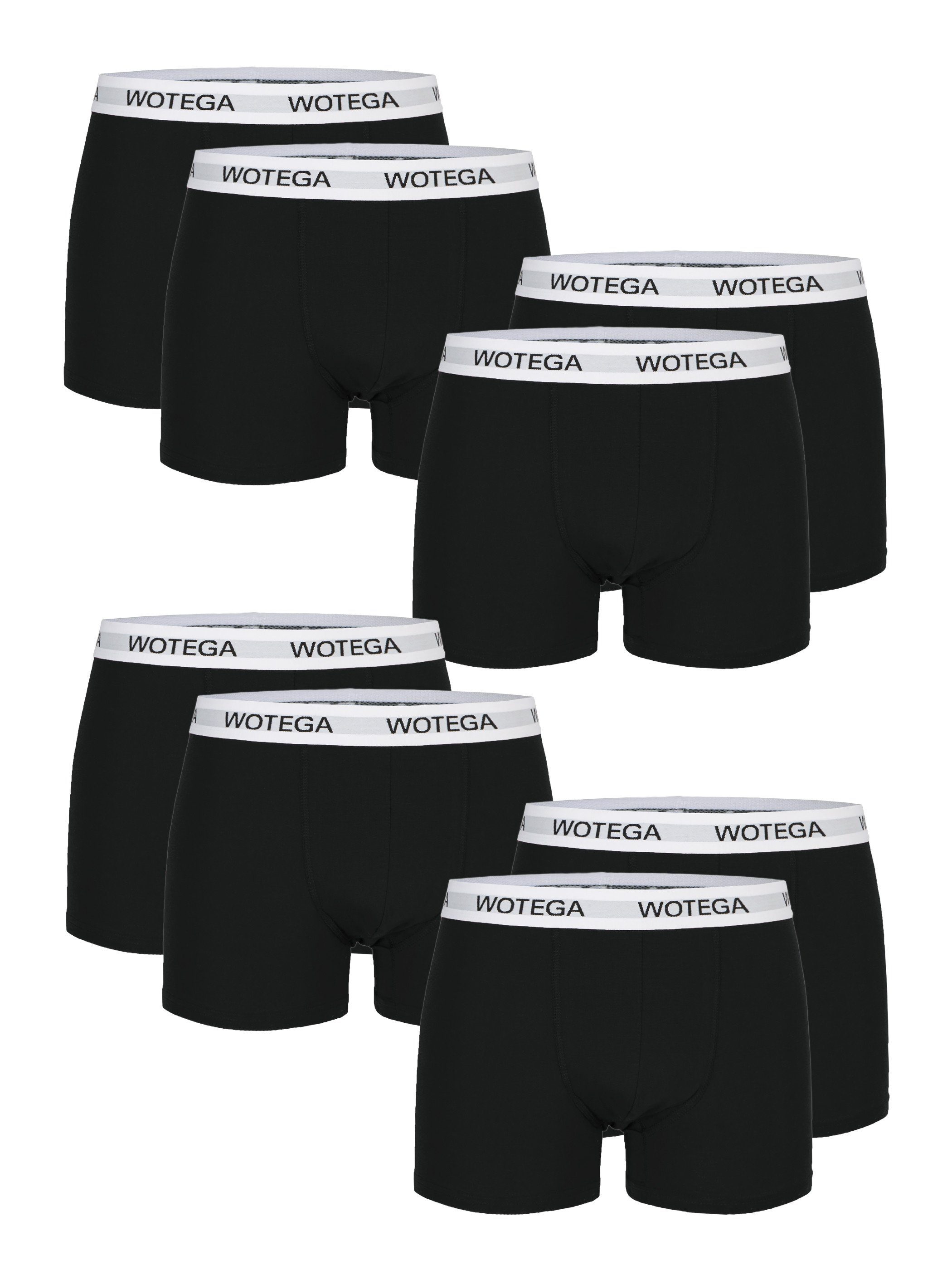 WOTEGA Boxershorts Joe (Spar-Set, 8er-Pack) moderne Baumwoll Unterhosen exklusiv im 8er Pack Schwarz (black 194008)