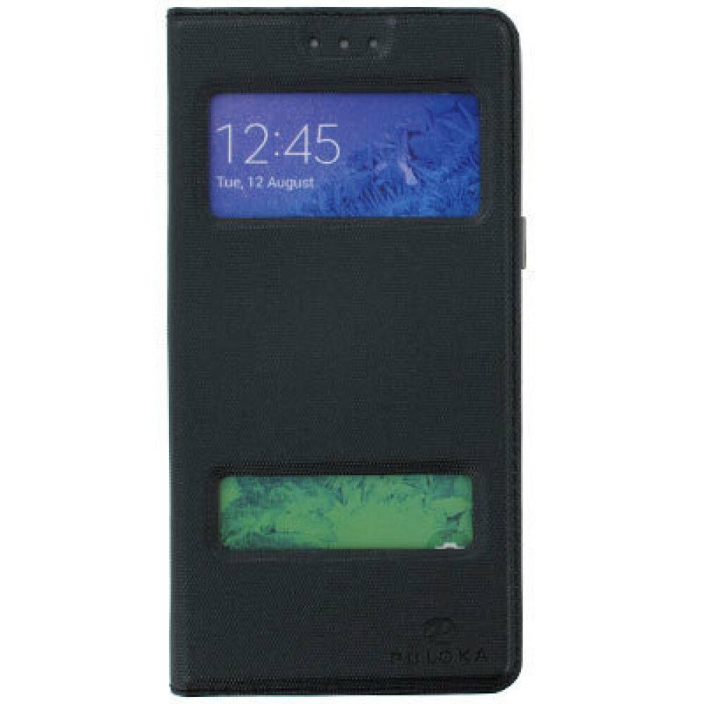 Handytasche Flip Case Handyhülle für Samsung Galaxy A5 2015 Schwarz Schutz Tasche (Flip Cover)