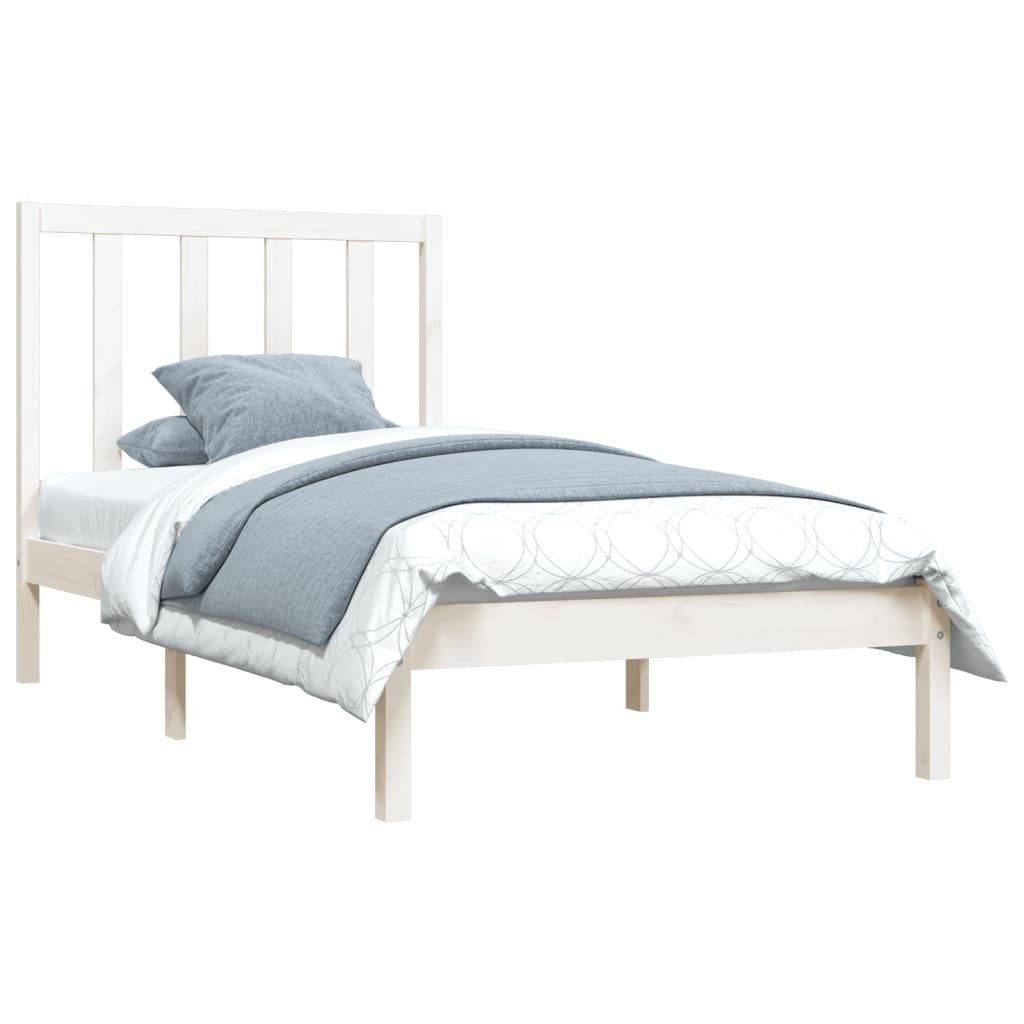 vidaXL Bett Massivholzbett Weiß Kiefer 75x190 günstig online kaufen