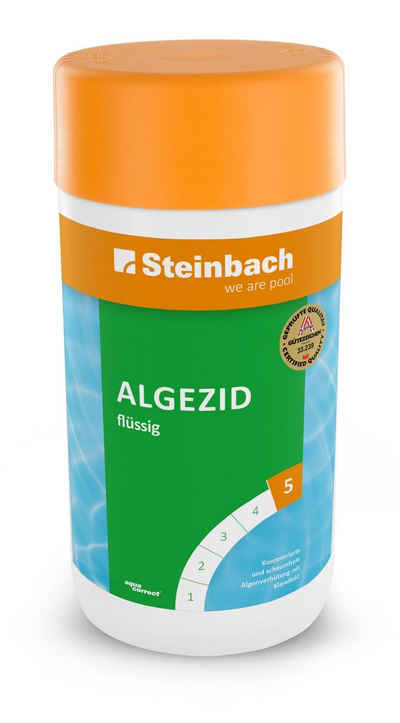 Steinbach Pool Algenschutz Algezid flüssig, Wasserpflege für Pool, (1l Flasche oder 5l Kanister)