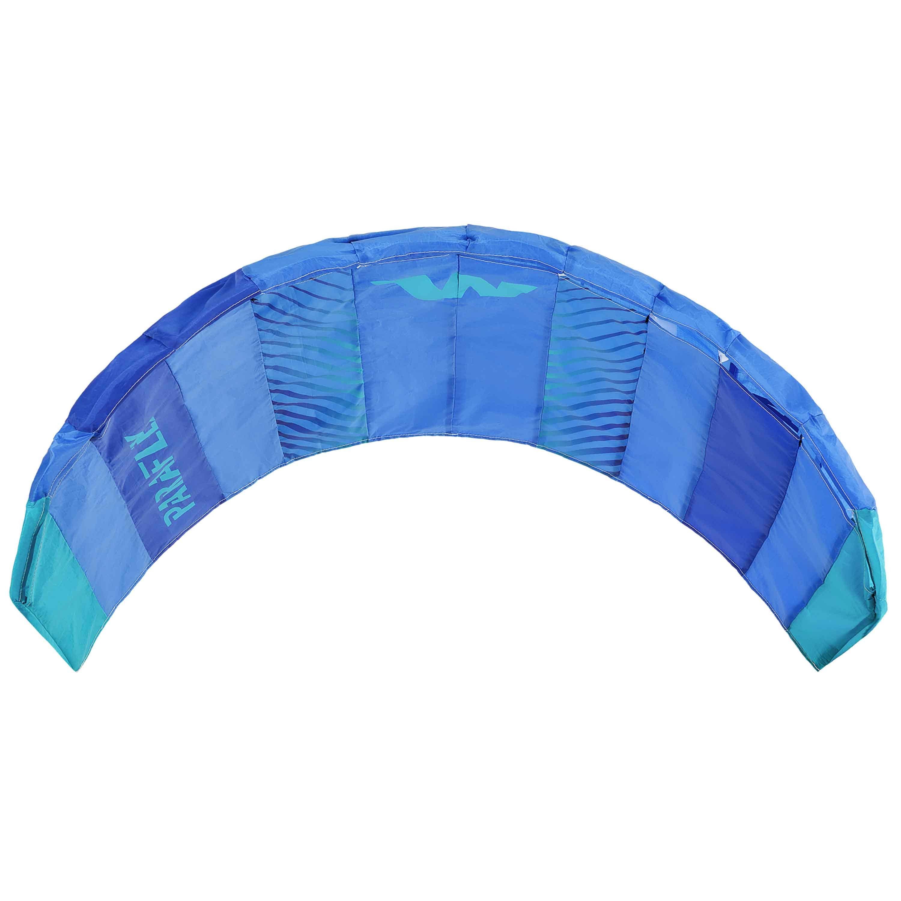 Wolkenstürmer Flug-Drache Paraflex Basic 1.2 - Zweileiner Lenkmatte 120 cm - 5 Farben erhältlich, (Robuster Stunt Kite für Einsteiger mit Dyneemaleinen, 1-tlg), Lenkmatte (blau-türkis) ab 6 Jahren für Strand & Reise