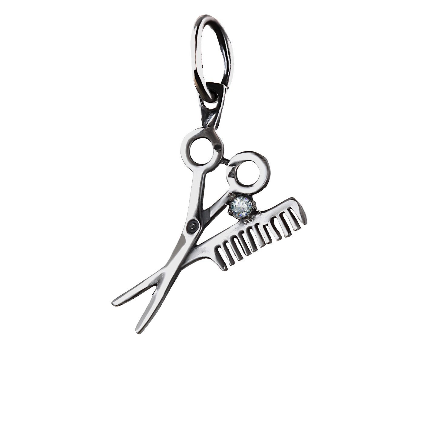 Kettenanhänger Friseurschere Haarschere Kamm Silber Kettenanhänge